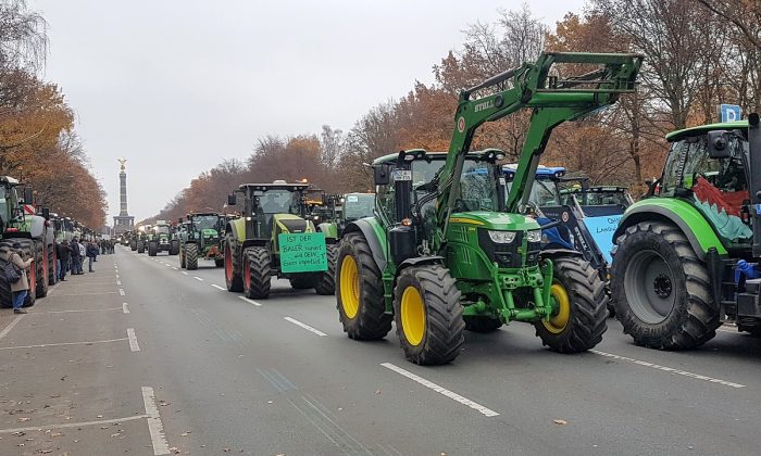 Demonstrace zemědělců v Německu