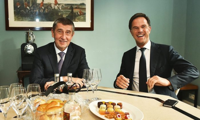 Andrej Babiš a Mark Rutte