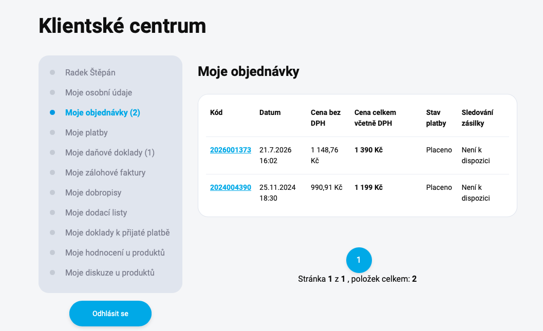 Obě objednávky | Epeníze Obě objednávky